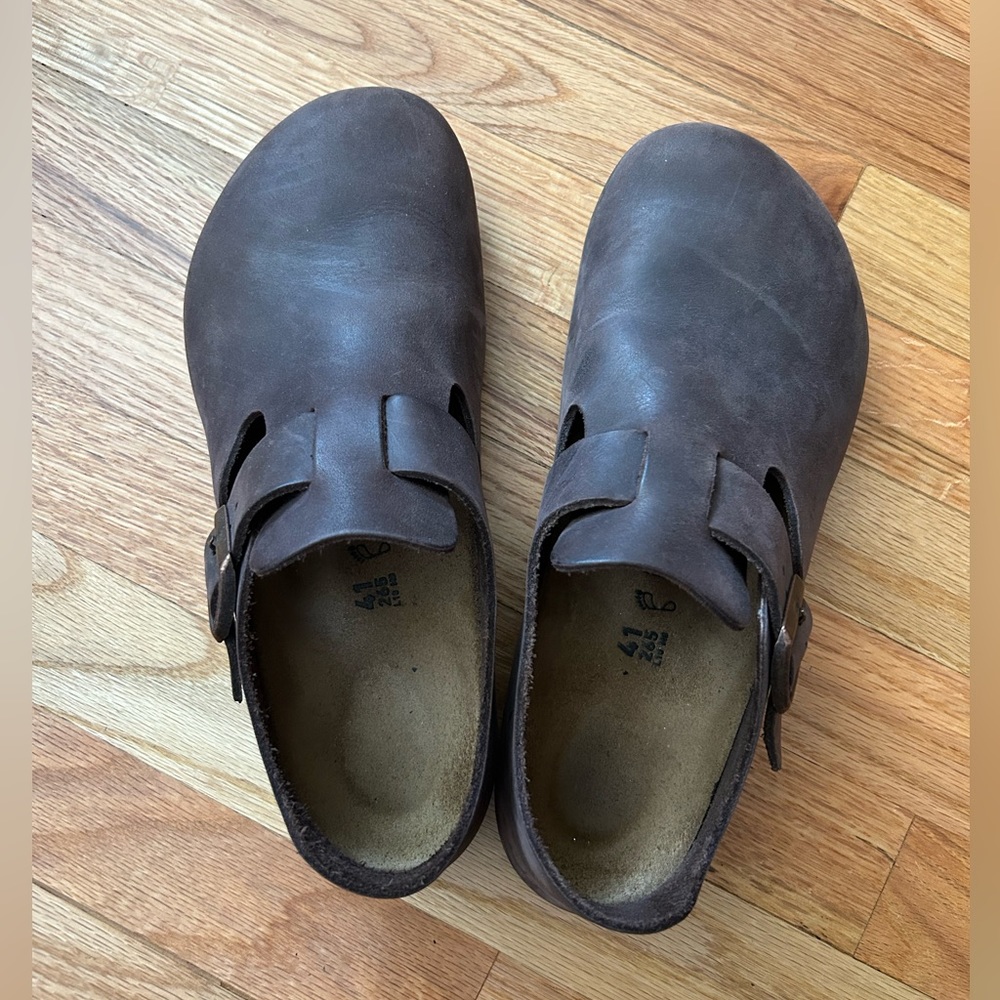 Birkenstock London Brown Oiled Leather Clogs size 41